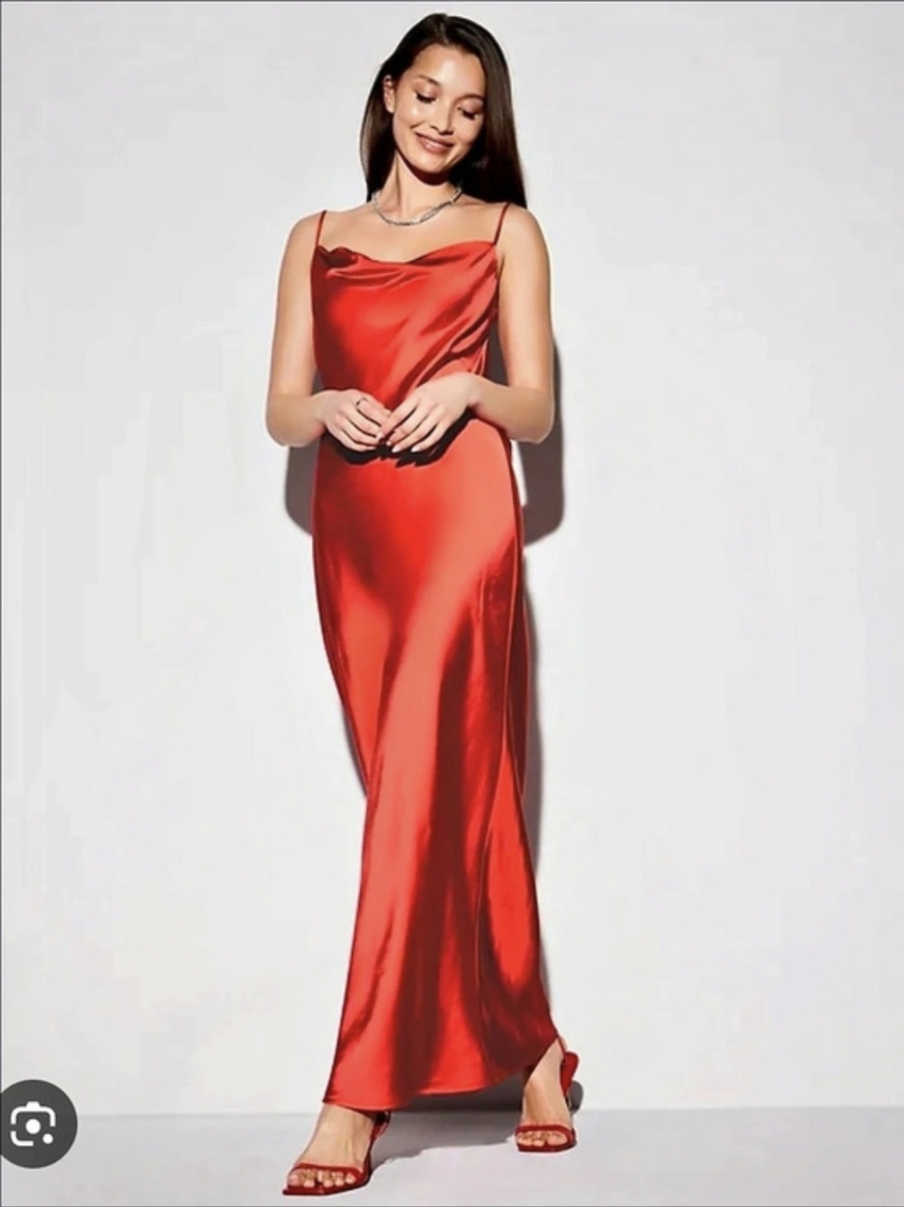 Satin Cowl Neck Maxi Dress Size XS NWT
